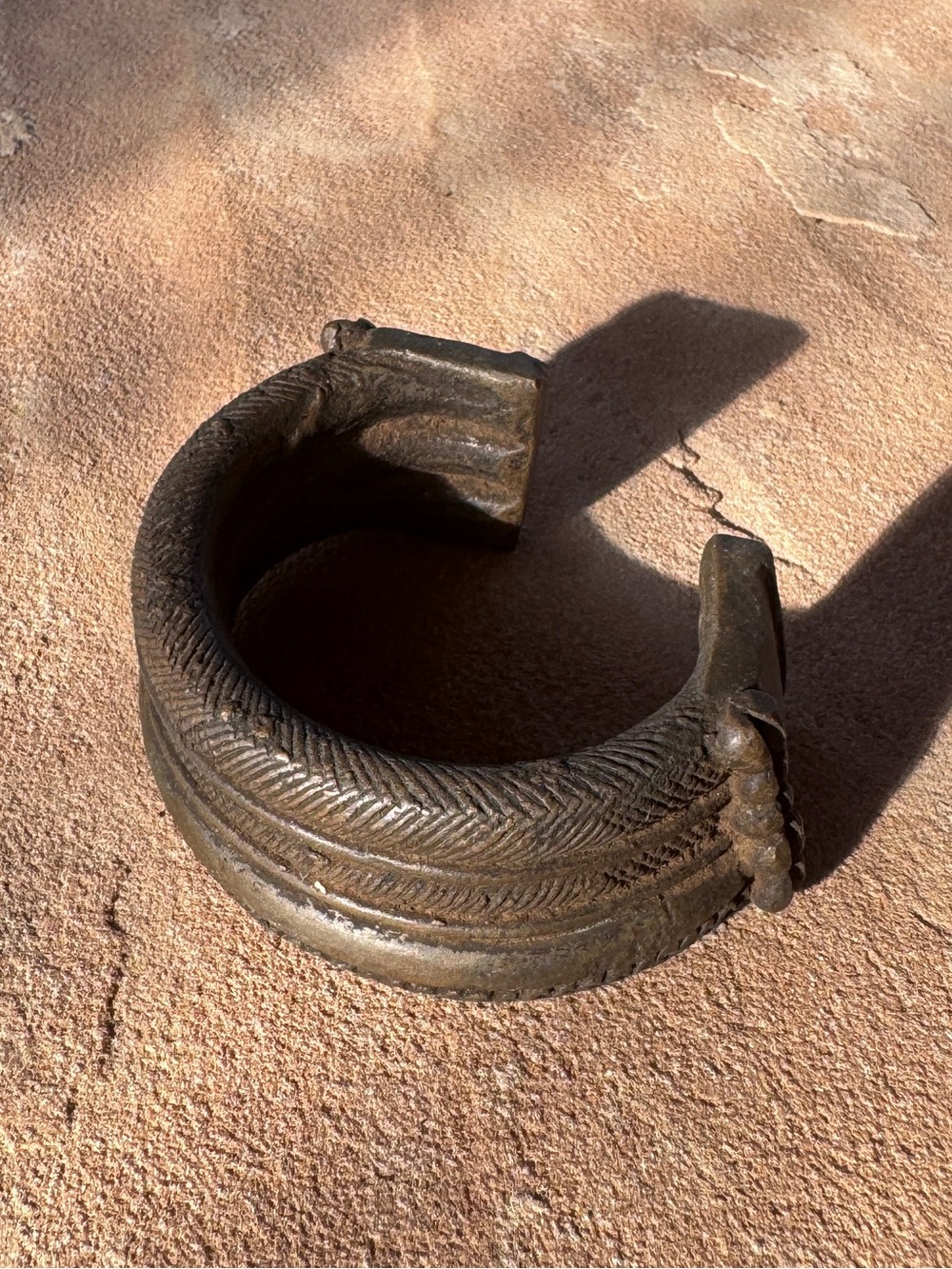 Antique African Bronze Tribal Cuff Bracelet ~ Ethnic Tribal Gypsy